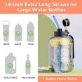 thumbnail image 6 of NiHome 14PCS Bent Silicone Straws Compatible with Stanley 40oz 30oz Tumbler, 14" Extra Long Reusable Drinking Straw, Can Cut Length for 1/Half Gallon 75 64 OZ Large Water Bottle, 2 Brushes (Morandi), 6 of 9
