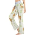 thumbnail image 3 of FREEAMG Women Pajama Pants Lounge Pants Long Stretch Comfy Sleepwear African Giraffe Pale Yellow Grassland, 3 of 7
