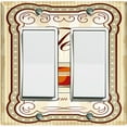 thumbnail image 1 of Metal Light Switch Wall Plate Outlet Cover (Coffee Mocha Tea Cup Beige White Frame - Double Rocker), 1 of 2