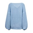 thumbnail image 4 of Lilgiuy Women's Sweater Coat Top Cardigan Loose Hollow Out Long Sleeve Coat，Light Blue,4 Winter Dresses for 2022, 4 of 5