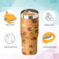 thumbnail image 6 of 30oz Fall Tumbler with Handle and straw, Thanksgiving Turkey Pumpkin Turkey Maple Leaves Stainless Steel Insulated Cup, Autumn Coffee Mug Water Bottle, 6 of 6