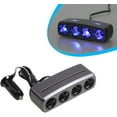 thumbnail image 2 of Car Cigarette Lighter Socket Splitter,Car Power Socket 1 to 4 Car Charging with LED Light,Car Charger Splitter with Cigarette Lighter Socket Plug,12V Car Adapter for 12V/24V Vehicles, 2 of 6