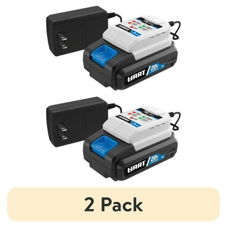 (2 pack) HART 20-Volt Lithium-Ion 2.0Ah Battery and 2Amp Fast Charger