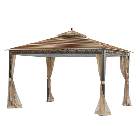 Garden Winds Replacement Canopy Top Cover for the Allogio Gazebo -Standard 350 - Stripe Canyon
