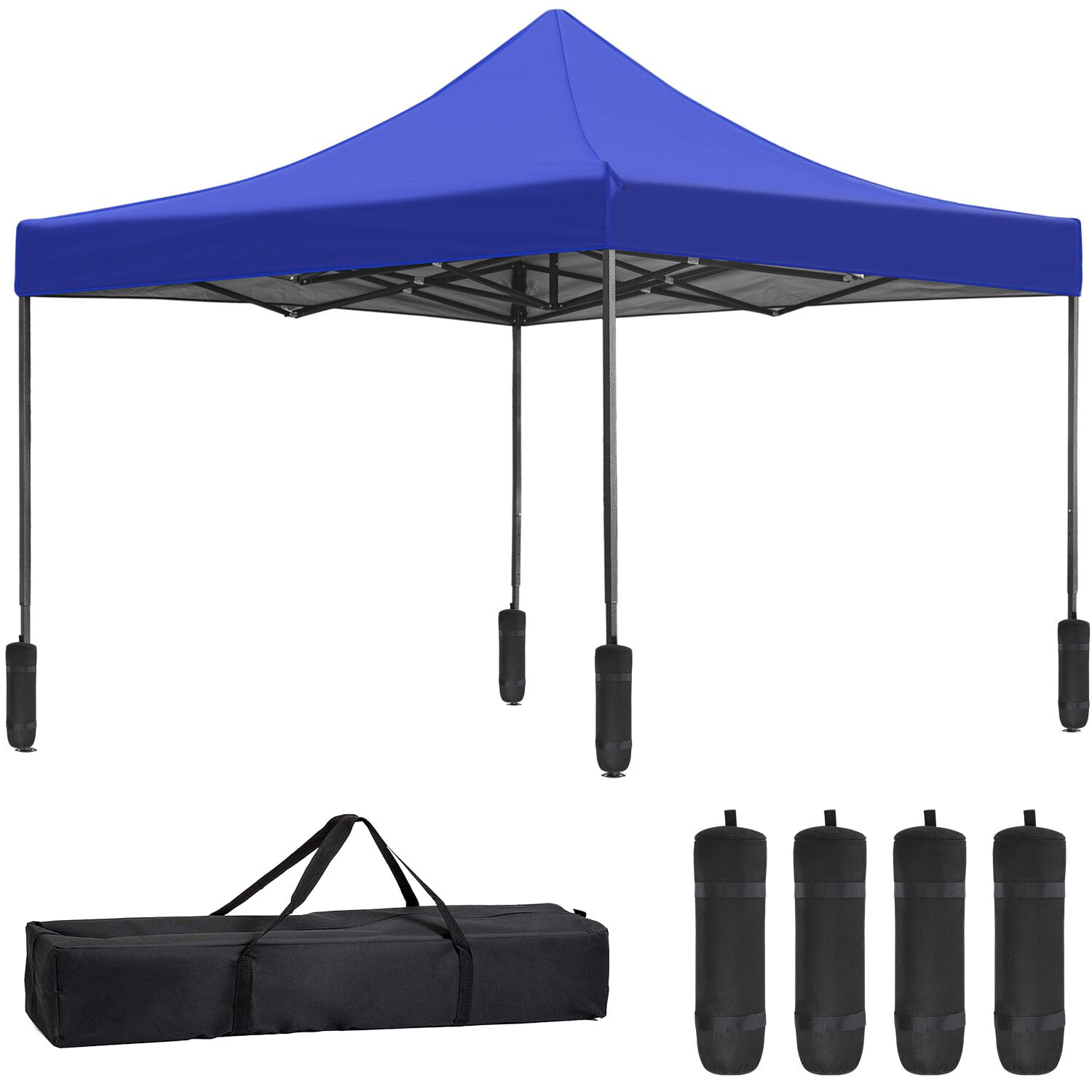 10x10 Pop up Canopy Tent for Outside, Waterproof Canopy Tents for Beach with UV Protection Outdoor Party Tent Canopy Straight Leg Shade Canopy, Blue