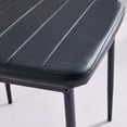 thumbnail image 7 of Ansley&HosHo Set of 4 Dining Table Chair Set Kitchen Chairs Dining Room Side Chairs 4 PU Leather Ergonomic Backrest Design Horizontal Line Square Black White, 7 of 7