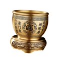 thumbnail image 3 of Estatuilla de escultura de lavabo de tesoro tradicional china Fernando Cuenco de latón Feng Shui florero, 3 of 8