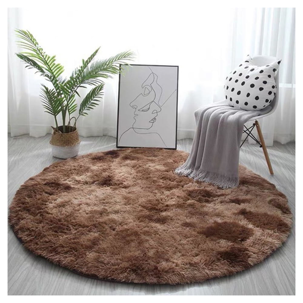 Soft Area Rug Fluffy Round Rug Shaggy Circular Rug For Bedroom Living Room Fluffy Round Rug