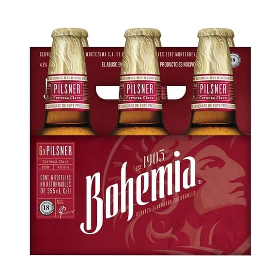 Cerveza artesanal Bohemia   clásica 6 botellas de 355 ml c/u