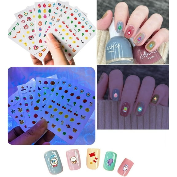 10-Piece Glow-in-the-Dark Cartoon Valentine Nail Art Stickers