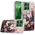 thumbnail image 2 of XPM for Motorola Moto G Stylus 5G 2025 Phone Case, Epoxy Glitter Flowers Bling 3D Butterfly Fashion TPU Hybrid with Shockproof Protection Cover for Moto G Stylus 5G 2025 (Black), 2 of 8