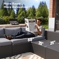 thumbnail image 4 of Clouddwell 7-Piece Patio Furniture Set on Sale, Black Rattan Wicker Outdoor Sectional Sofa Couch with Table Patio Conversation Set for Lawn& Backyard, Light Gray, 4 of 9