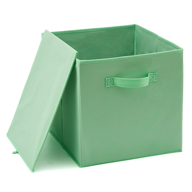 Floral Leaf Collection Foldable Fabric Storage Bins - Green and