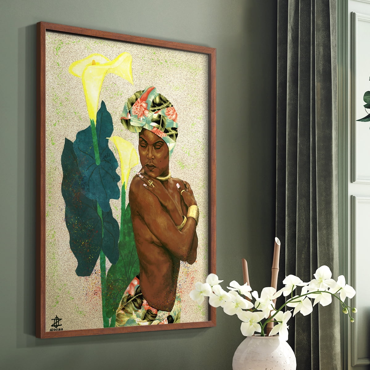 Woman Strong II Framed Print - Solid Wood in Single Picture Frame Solid Wood 2 Framed Print