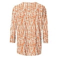 thumbnail image 4 of Pompotops Mode Femme Col Rond T-Shirt Manches 3/4 Blouse Imprimée Hauts Chandail en Molleton Liquidation, 4 of 4