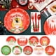 thumbnail image 1 of onlyliua Ofertas Del Día Liquidación Prime Platos Desechables para La Cena con Decoraciones para Fiestas Navideñas Platos de Papá Noel con Dibujos Animados Juego de Vasos de Papel Cubiertos para Fies, 1 of 7