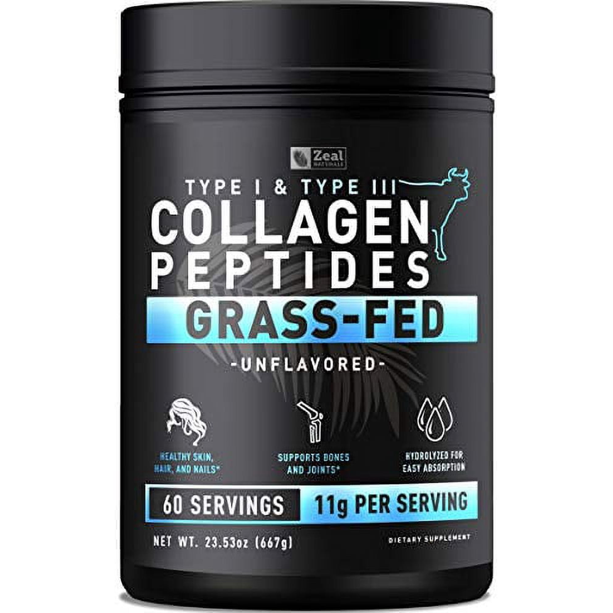 Collagen Peptides Powder with Grass-Fed Pasture Raised Hydrolyzed Collagen