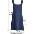 thumbnail image 3 of Soft Cotton Linen Apron for Women - Non-tie Cross Back Apron with Pockets, Great for Florist and Kitchen, 3 of 4