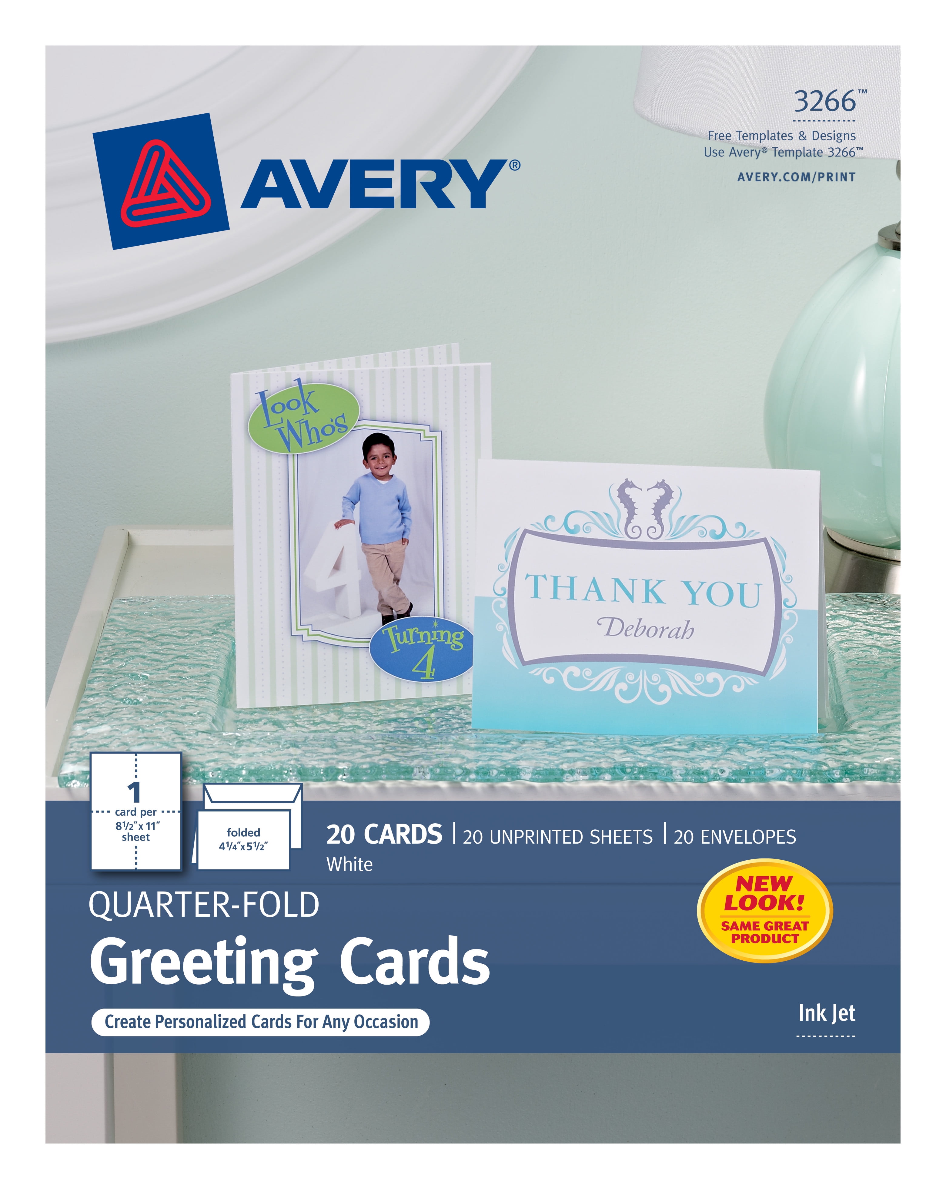 Avery Quarter-Fold Greeting Cards, Matte, 2121211-21211/2121211" x 21211-21211/21", 210  Cards/Envelopes (32166) - Walmart.com With Regard To Quarter Fold Greeting Card Template