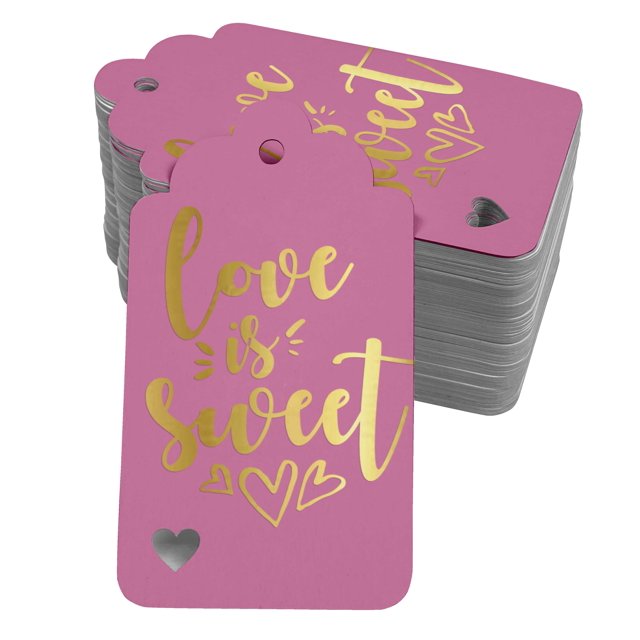 Inkdotpot Gold Foil Paper Hang Tags Love Is Sweet Wedding Favor Tags 50 Pack