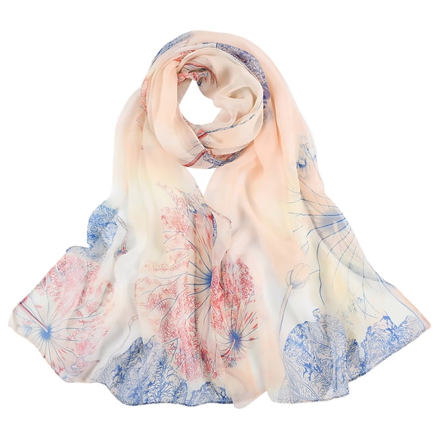PEIXUN Foulard Rétro Colorée Imprimée pour Femmes Simple Coton et Lin Châle Chaud Foulard Musulman