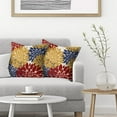 thumbnail image 3 of Mustard Yellow Red Navy Blue Pillow Covers 20x20 Inch Set of 2 Dahlia Floral Decor Throw Pillows Summer Modern Geometry Flower Outdoor Decorative Cushion Cases for Sofa Couch Bed Decorations, 3 of 6