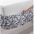 thumbnail image 2 of Mid Century Bed Skirt, Rich Contemporary Mosaic of Funky and Pastel Shapes, Elastic Bedskirt Dust Ruffle Wrap Around for Bedding Decor, 4 Sizes, Dark Purple Dark Coral, by Ambesonne, 2 of 2