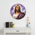 thumbnail image 2 of Christian Wall Clock Jesus Wood Clock Religious Prayer Jesus Christ Gift 10 inch Small Battery Operated Silent Non-Ticking Family Room Living Room Bedroom Decoration, 2 of 5