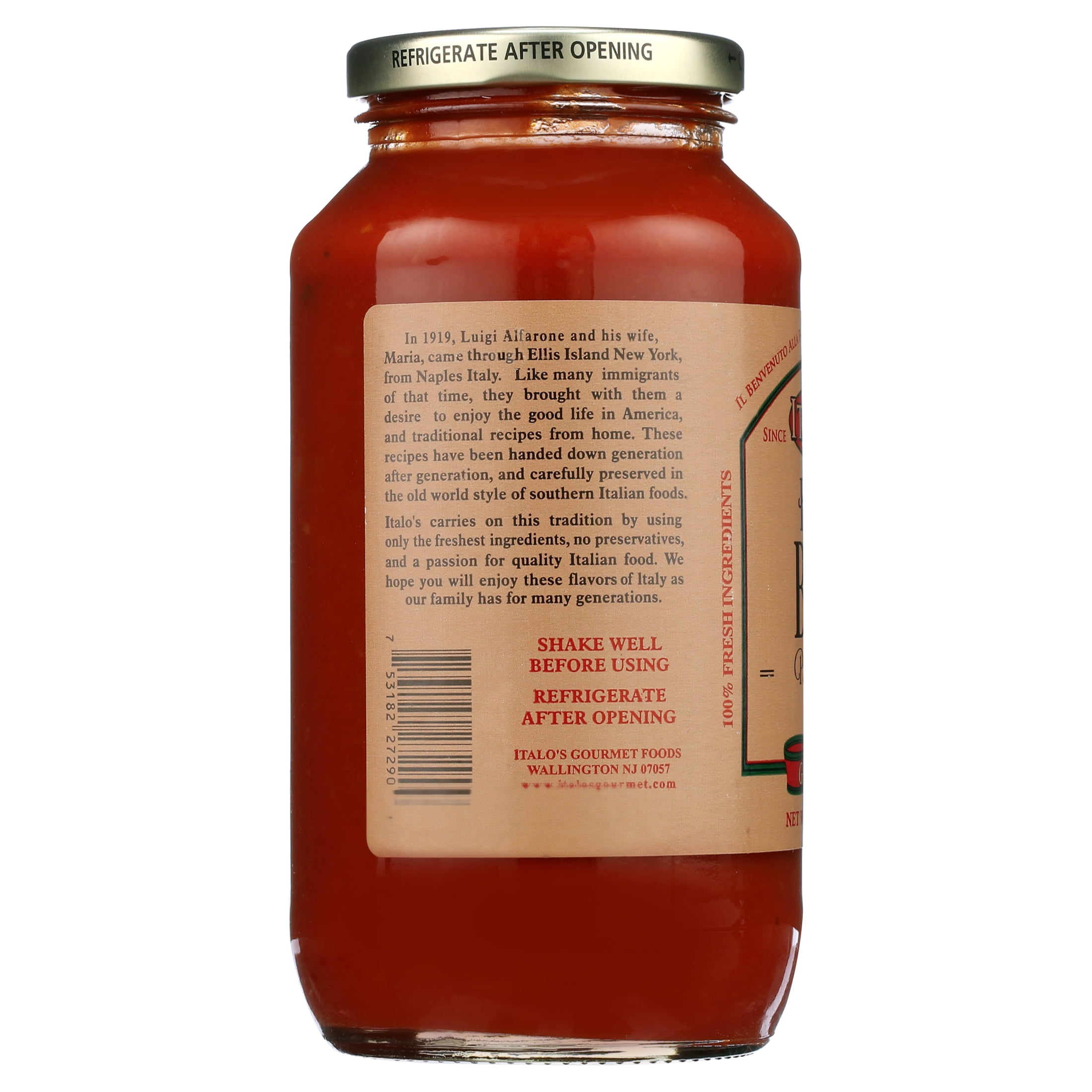 Italo's Keto & Paleo Friendly Tomato Sauce for Pasta, No Added Sugar, Low-Carb, Low Sodium, All Natural, Non GMO Real Italian, Tomato Basil Tomato Sauce