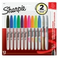 thumbnail image 1 of Marqueurs permanents Sharpie, pointe fine, couleurs assorties, 12 unités, 1 of 6