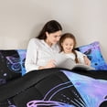 thumbnail image 4 of Homewish Chic Butterfly 7-Piece Twin Bedding Sets,Galaxy Starry Sky Bedding Comforter Set,Blue Black Sheet Sets For Kids,Super Cozy Room Decor Reversible, 4 of 8