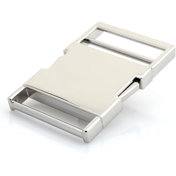 CRAFTME STUDIO 2 Inch Metal Quick Side Release Buckle Webbing Bag Clip for Flat Lock Belt Straps, Backpacks and Collars, 1 Pack (Silver)