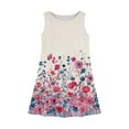 thumbnail image 4 of YOUYEDIAN Girls Dress Crewneck Sleeveless Sun Dresses 2026 Summer Cute Floral Graphic Dress Flowy Plain Midi Dress,Pink 7-8 Years, 4 of 6