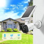 {100% Wire-Free Wireless Solar Cameras} 2-Way Audio PIR Detection Dual Antennas Outdoor Wireless Surveillance Camera System 1600P WiFi Battery Surveillance Video by OOSSXX