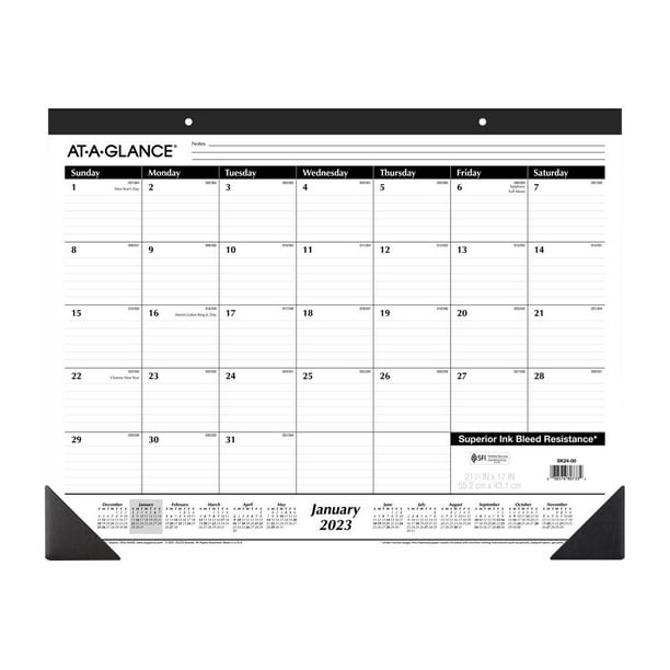 ATAGLANCE 2024 Monthly Desk Pad Calendar Standard 21 34 x 17 Desk