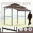 thumbnail image 4 of Magic Union 8'X8' Grill Gazebo Canopy - Heavy Duty Steel Frame, Double Tiered Grill Canopy for Outdoor Grill W/Shelves, Ceiling Hooks and Ground Stakes, Patio Canopy Tent BBQ Gazebo for Backyard, 4 of 9