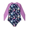 thumbnail image 2 of HOTWINTER Girls Long Sleeve One Piece Swimsuit Zipper Rashguard Swimwear 2-12 Years, 2 of 7