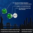 thumbnail image 2 of Gem Stone King 14K White Gold Green Simulated Emerald Stud Earrings for Women Men (2.00 Ct Round 6MM), 2 of 6