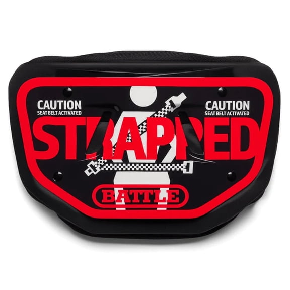 Battle Sports Adult "Strapped" Football Back Plate, Black and Red