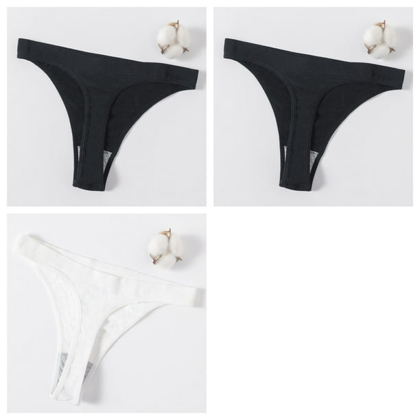 Conjunto de 3 tangas sin costuras bragas brasilenas para mujer ropa interior tipo Tanga ropa interior femenina de cintura baja bragas de corte de pierna alta lenceria Tan Jianjun unisex Walmart
