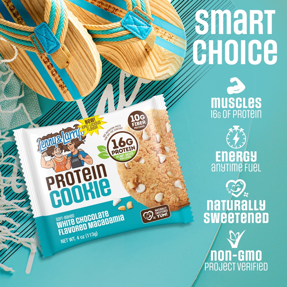 Lenny & Larry's Protein Cookie, White Chocolate Flavored Macadamia, 4 oz, 12 ct