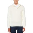 thumbnail image 2 of Suéter con cierre de 1/4 Perry Ellis para hombre color blanco hueso mediano, 2 of 2