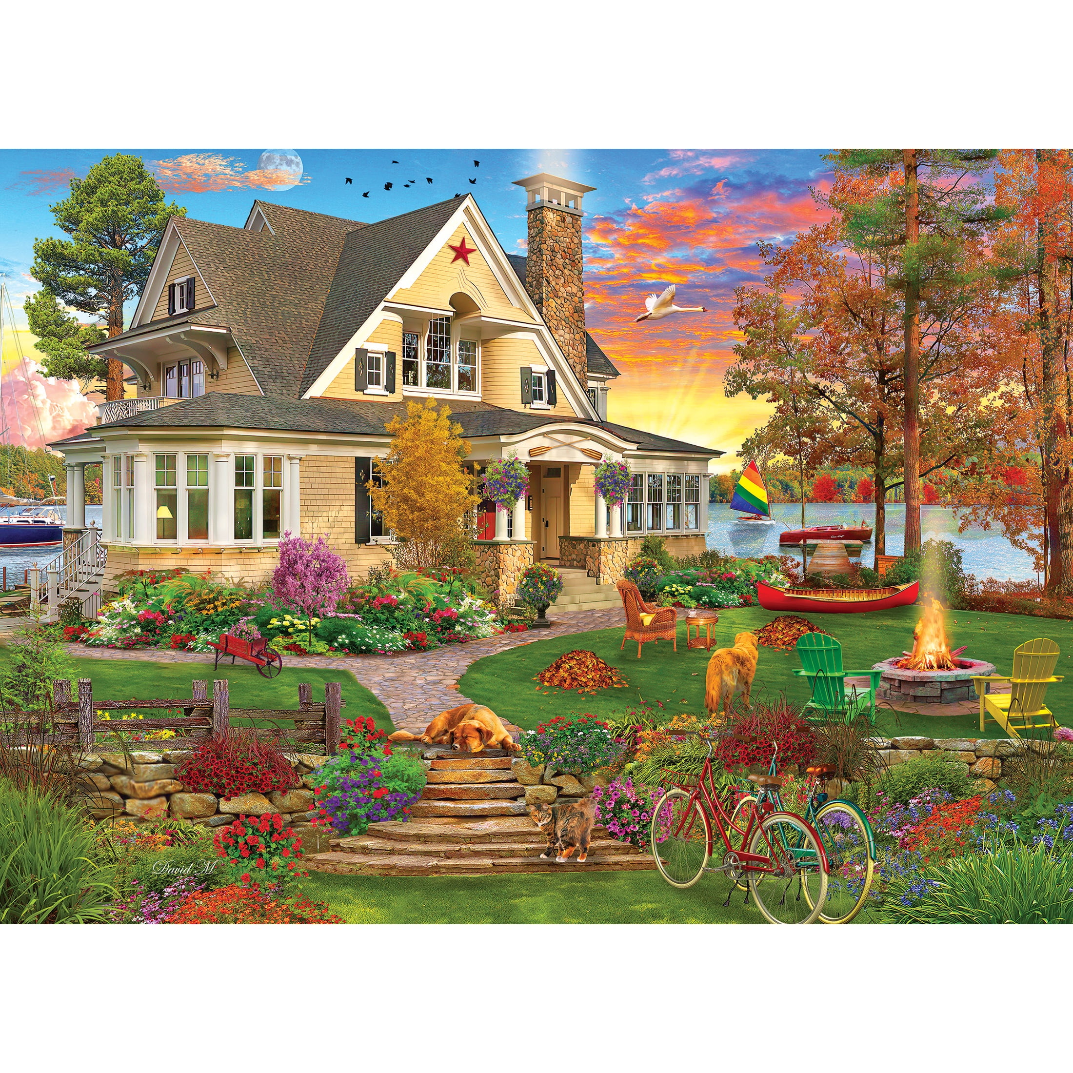 RoseArt Abraham Hunter Cork Puzzle - Cobblestone Creek 1000 Piece Jigsaw For Adults - View #7