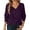 Dark Purple, variant on Women's Daily Casual Long Sleeve V-Neck Solid Color Knitted Pullover Sweater Tops for Fall Dark Purple,S