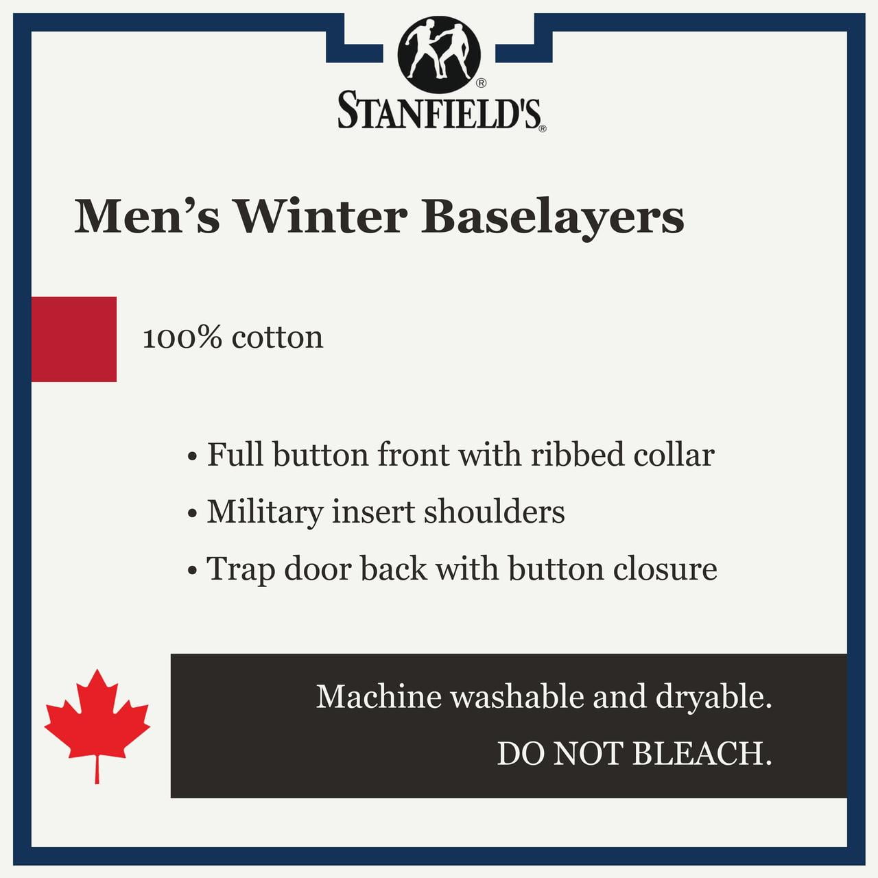Stanfield's Men's Thermal Premium Cotton Rib Onesie Baselayer