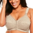 thumbnail image 1 of Comfort Choice Women's Plus Size Lace Wireless Posture Bra  - 46    G, Beige, 1 of 6