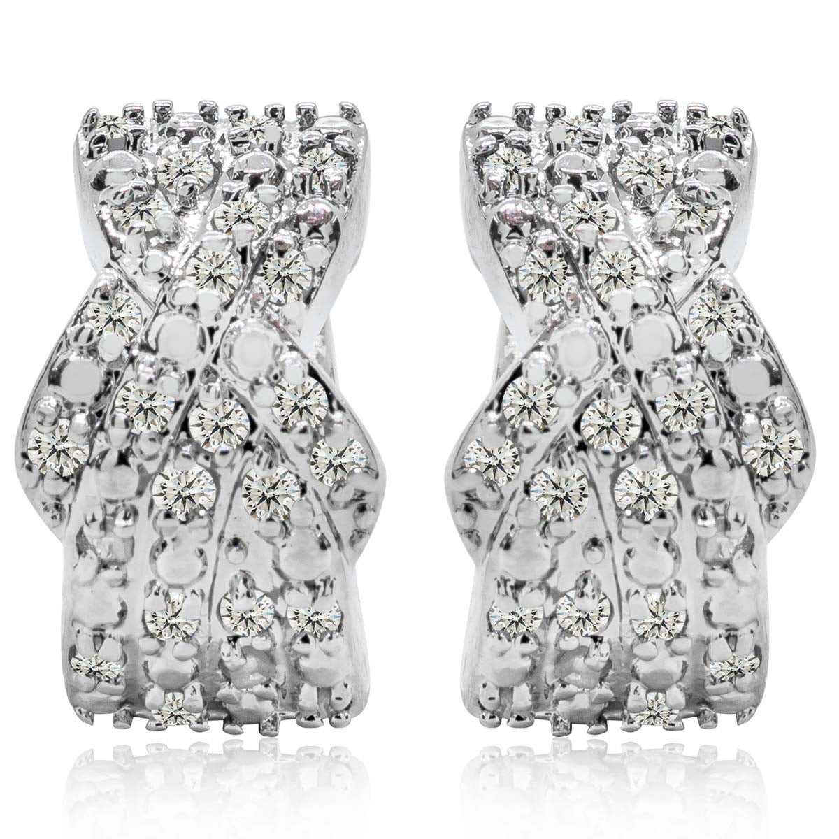 SuperJeweler 1/2 Carat Diamond Huggie Hoop Earrings, 1/2 Inch For Women