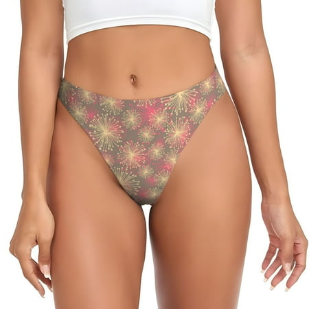 Lafuoo Fireworks1 Pattern Women s Seamless Thong  Low Rise Underwear Panties Women s Clothing-Medium