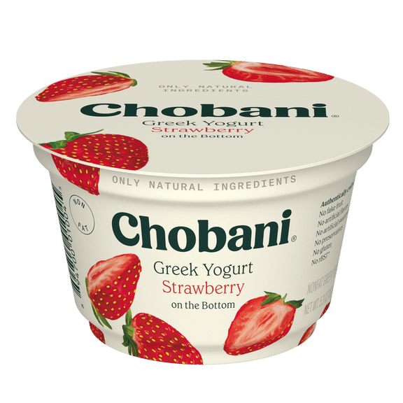 Chobani Non-Fat Greek Yogurt Strawberry on The Bottom 5.3 oz. Cup