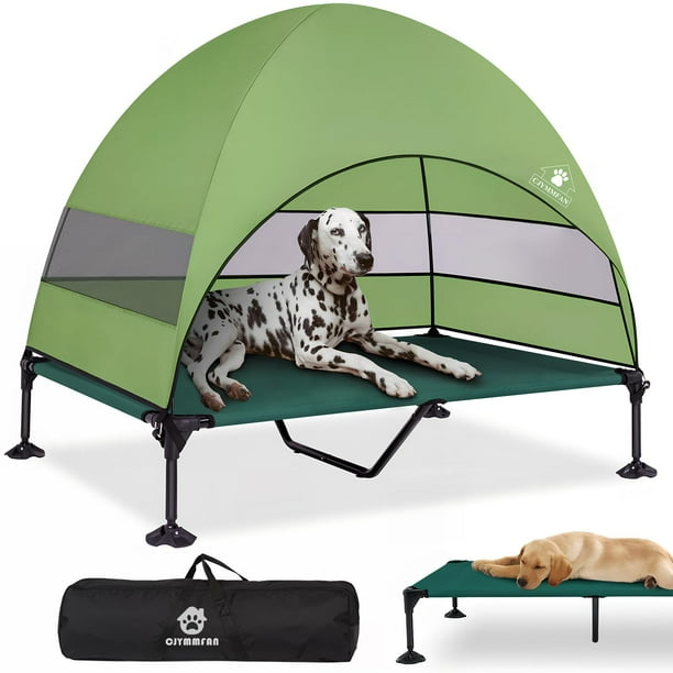 Cama elevada para perros CJYMMFAN con toldo y patas antideslizantes